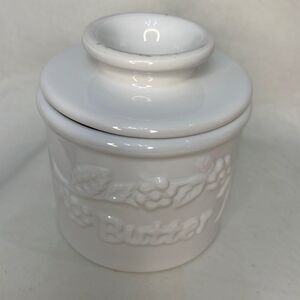 Butter Bell White Crock 1997 Beurre 12 Oz 3 3/4 Round 4 In Tall Ceramic French